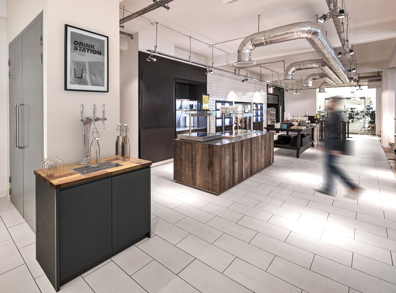 Poste de boissons dans un environnement professionnel